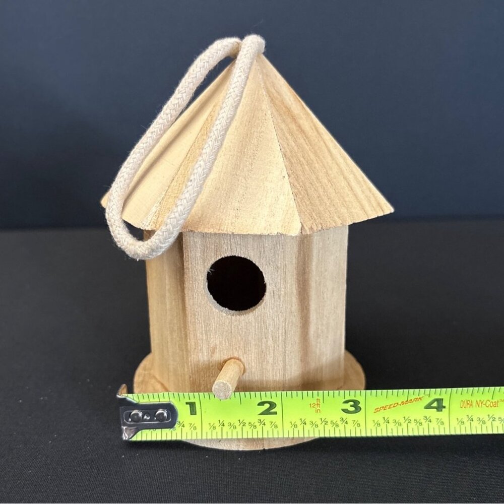 Birdhouse Ornaments Bird House Mini Wooden Hanging Wood Crafts Home Decor Gazebo - Picture 13 of 13